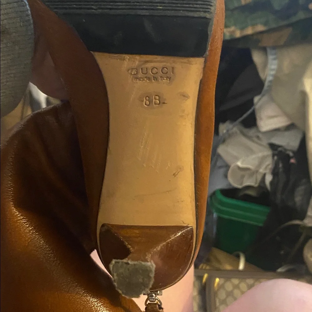 Gucci Brown Leather Heeled Boots - Picture 4 of 4